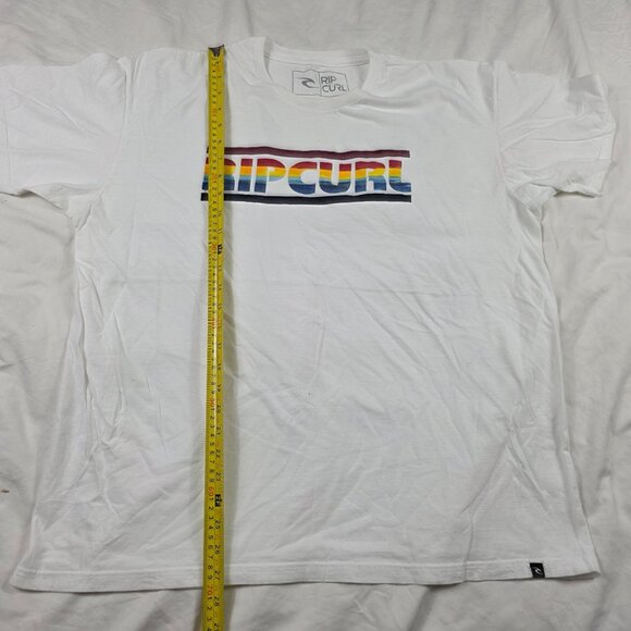 Rip Curl Mens 2XL White Rainbow Logo Graphic T Shirt Short Sleeve Casual Wear - Picture 7 of 8